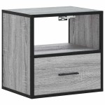 vidaXL Noptiere de perete, 2 buc., sonoma gri, 40x31x39,5 cm