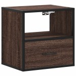 vidaXL Noptiere de perete, 2 buc., stejar maro, 40x31x39,5 cm