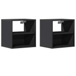 vidaXL Noptiere de perete, 2 buc., negru, 40x31x39,5 cm