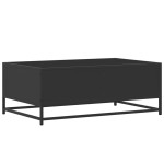 vidaXL Măsuță de cafea, negru, 90x57x35 cm, lemn prelucrat și metal