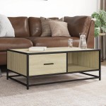 vidaXL Măsuță cafea stejar sonoma 90x57x35 cm lemn prelucrat și metal vidaXL Măsuță cafea stejar sonoma 90x57x35 cm lemn prelucrat și metal