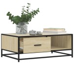 vidaXL Măsuță cafea stejar sonoma 90x57x35 cm lemn prelucrat și metal vidaXL Măsuță cafea stejar sonoma 90x57x35 cm lemn prelucrat și metal