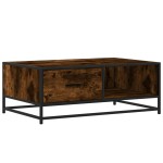 vidaXL Măsuță de cafea stejar fumuriu 90x57x35cm lemn prelucrat/metal vidaXL Măsuță de cafea stejar fumuriu 90x57x35cm lemn prelucrat/metal