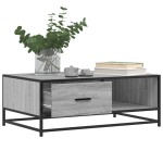 vidaXL Măsuță de cafea, gri sonoma, 90x57x35 cm, lemn prelucrat/metal