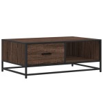 vidaXL Măsuță cafea, stejar maro, 90x57x35 cm, lemn prelucrat/metal vidaXL Măsuță cafea, stejar maro, 90x57x35 cm, lemn prelucrat/metal