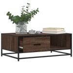 vidaXL Măsuță cafea, stejar maro, 90x57x35 cm, lemn prelucrat/metal vidaXL Măsuță cafea, stejar maro, 90x57x35 cm, lemn prelucrat/metal