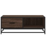 vidaXL Măsuță cafea, stejar maro, 90x57x35 cm, lemn prelucrat/metal vidaXL Măsuță cafea, stejar maro, 90x57x35 cm, lemn prelucrat/metal