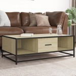 vidaXL Măsuță cafea stejar sonoma 100x57x35 cm lemn prelucrat și metal vidaXL Măsuță cafea stejar sonoma 100x57x35 cm lemn prelucrat și metal