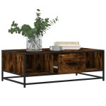 vidaXL Măsuță de cafea stejar fumuriu 100x57x35cm lemn prelucrat/metal