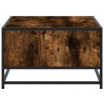vidaXL Măsuță de cafea stejar fumuriu 100x57x35cm lemn prelucrat/metal