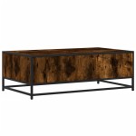 vidaXL Măsuță de cafea stejar fumuriu 100x57x35cm lemn prelucrat/metal