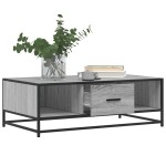 vidaXL Măsuță de cafea, gri sonoma, 100x57x35 cm, lemn prelucrat/metal