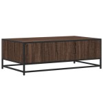 vidaXL Măsuță cafea, stejar maro, 100x57x35 cm, lemn prelucrat/metal vidaXL Măsuță cafea, stejar maro, 100x57x35 cm, lemn prelucrat/metal