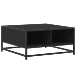 vidaXL Măsuță de cafea, negru, 60,5x60,5x30 cm, lemn prelucrat/metal vidaXL Măsuță de cafea, negru, 60,5x60,5x30 cm, lemn prelucrat/metal