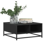 vidaXL Măsuță de cafea, negru, 60,5x60,5x30 cm, lemn prelucrat/metal vidaXL Măsuță de cafea, negru, 60,5x60,5x30 cm, lemn prelucrat/metal