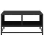 vidaXL Măsuță de cafea, negru, 60,5x60,5x30 cm, lemn prelucrat/metal vidaXL Măsuță de cafea, negru, 60,5x60,5x30 cm, lemn prelucrat/metal