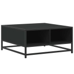 vidaXL Măsuță de cafea, negru, 60,5x60,5x30 cm, lemn prelucrat/metal vidaXL Măsuță de cafea, negru, 60,5x60,5x30 cm, lemn prelucrat/metal