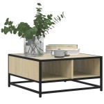 vidaXL Măsuță cafea stejar sonoma 60,5x60,5x30 cm lemn prelucrat/metal vidaXL Măsuță cafea stejar sonoma 60,5x60,5x30 cm lemn prelucrat/metal
