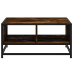 vidaXL Măsuță cafea stejar fumuriu 60,5x60,5x30cm lemn prelucrat/metal vidaXL Măsuță cafea stejar fumuriu 60,5x60,5x30cm lemn prelucrat/metal
