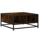 vidaXL Măsuță cafea stejar fumuriu 60,5x60,5x30cm lemn prelucrat/metal vidaXL Măsuță cafea stejar fumuriu 60,5x60,5x30cm lemn prelucrat/metal