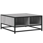 vidaXL Măsuță de cafea gri sonoma 60,5x60,5x30 cm lemn prelucrat/metal