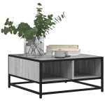 vidaXL Măsuță de cafea gri sonoma 60,5x60,5x30 cm lemn prelucrat/metal
