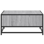 vidaXL Măsuță de cafea gri sonoma 60,5x60,5x30 cm lemn prelucrat/metal