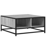 vidaXL Măsuță de cafea gri sonoma 60,5x60,5x30 cm lemn prelucrat/metal
