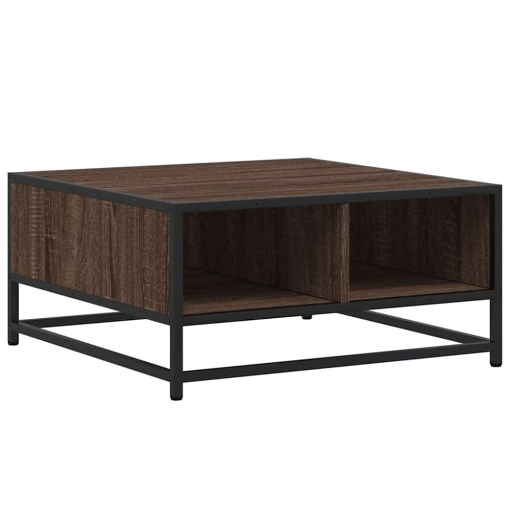vidaXL Măsuță cafea stejar maro 60,5x60,5x30 cm lemn prelucrat/metal