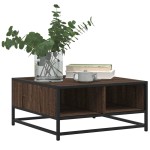 vidaXL Măsuță cafea stejar maro 60,5x60,5x30 cm lemn prelucrat/metal vidaXL Măsuță cafea stejar maro 60,5x60,5x30 cm lemn prelucrat/metal