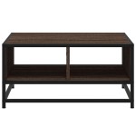vidaXL Măsuță cafea stejar maro 60,5x60,5x30 cm lemn prelucrat/metal vidaXL Măsuță cafea stejar maro 60,5x60,5x30 cm lemn prelucrat/metal