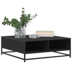 vidaXL Măsuță de cafea, negru, 80x80x30 cm, lemn prelucrat și metal vidaXL Măsuță de cafea, negru, 80x80x30 cm, lemn prelucrat și metal