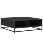 vidaXL Măsuță de cafea, negru, 80x80x30 cm, lemn prelucrat și metal vidaXL Măsuță de cafea, negru, 80x80x30 cm, lemn prelucrat și metal