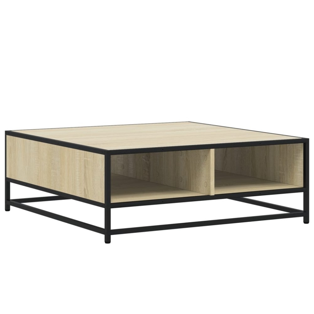 vidaXL Măsuță de cafea stejar sonoma 80x80x30 cm lemn prelucrat/metal