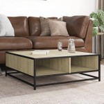 vidaXL Măsuță de cafea stejar sonoma 80x80x30 cm lemn prelucrat/metal vidaXL Măsuță de cafea stejar sonoma 80x80x30 cm lemn prelucrat/metal