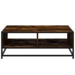 vidaXL Măsuță de cafea stejar fumuriu 80x80x30 cm lemn prelucrat/metal vidaXL Măsuță de cafea stejar fumuriu 80x80x30 cm lemn prelucrat/metal