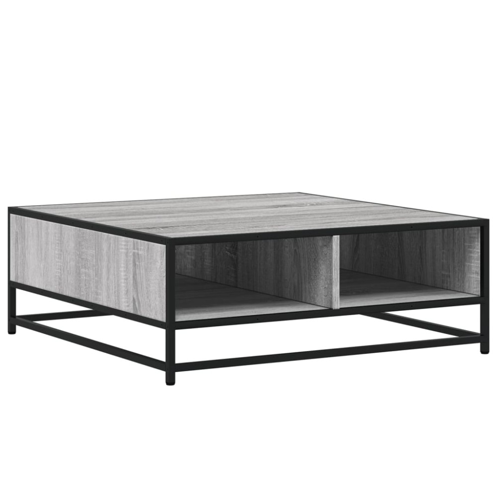 vidaXL Măsuță de cafea gri sonoma 80x80x30 cm lemn prelucrat și metal