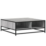vidaXL Măsuță de cafea gri sonoma 80x80x30 cm lemn prelucrat și metal