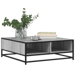 vidaXL Măsuță de cafea gri sonoma 80x80x30 cm lemn prelucrat și metal