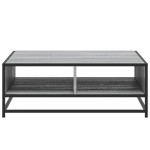 vidaXL Măsuță de cafea gri sonoma 80x80x30 cm lemn prelucrat și metal