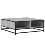 vidaXL Măsuță de cafea gri sonoma 80x80x30 cm lemn prelucrat și metal