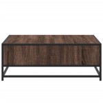 vidaXL Măsuță de cafea, stejar maro, 80x80x30 cm, lemn prelucrat/metal vidaXL Măsuță de cafea, stejar maro, 80x80x30 cm, lemn prelucrat/metal