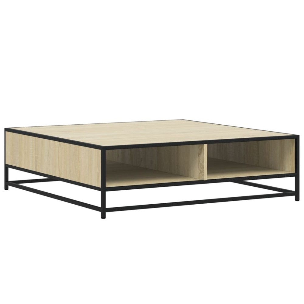 vidaXL Măsuță cafea stejar sonoma 100x100x30 cm lemn prelucrat/metal
