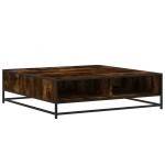 vidaXL Măsuță cafea stejar fumuriu 100x100x30 cm lemn prelucrat/metal vidaXL Măsuță cafea stejar fumuriu 100x100x30 cm lemn prelucrat/metal