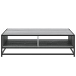 vidaXL Măsuță de cafea gri sonoma, 100x100x30 cm, lemn prelucrat/metal