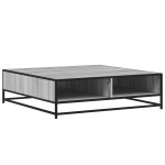 vidaXL Măsuță de cafea gri sonoma, 100x100x30 cm, lemn prelucrat/metal