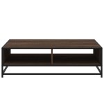 vidaXL Măsuță cafea, stejar maro, 100x100x30 cm, lemn prelucrat/metal