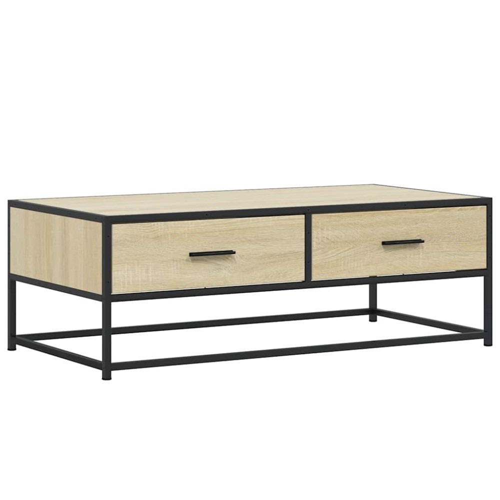 vidaXL Măsuță cafea stejar sonoma 100x50x35 cm lemn prelucrat și metal