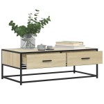 vidaXL Măsuță cafea stejar sonoma 100x50x35 cm lemn prelucrat și metal vidaXL Măsuță cafea stejar sonoma 100x50x35 cm lemn prelucrat și metal
