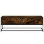 vidaXL Măsuță de cafea stejar fumuriu 100x50x35cm lemn prelucrat/metal